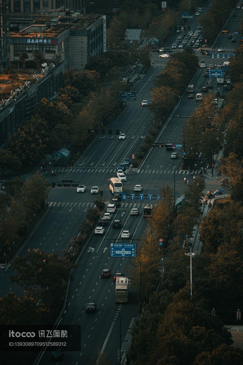 航拍,城市道路,中国