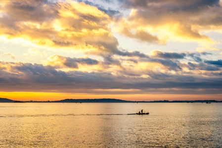 自然风光,天空,日落,海洋,白云