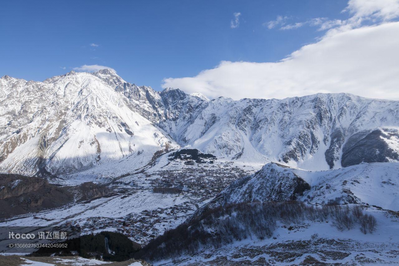 格鲁吉亚,冰雪,山峦