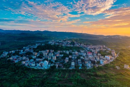 建筑,村镇,天空,城镇,日落