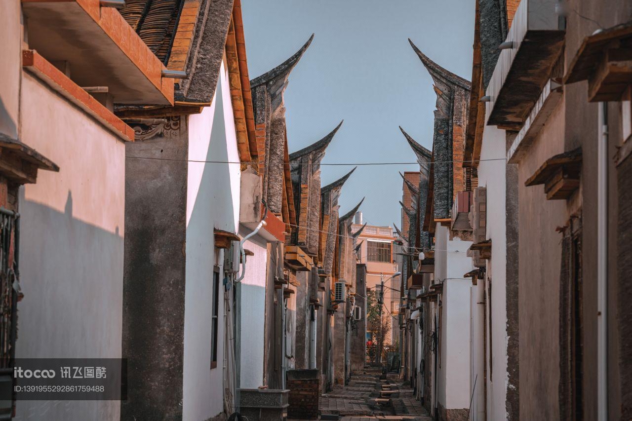 城市街道,巷道,福建漳州埭美村古代村落