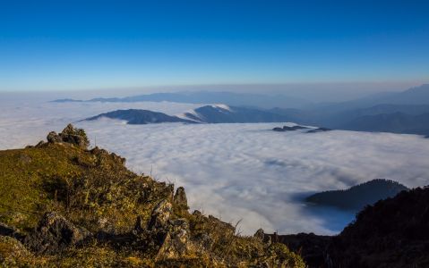 自然风光,山川,白云,雾