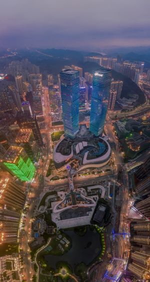 建筑,都市,航拍,夜晚,城镇,自然风光,江河