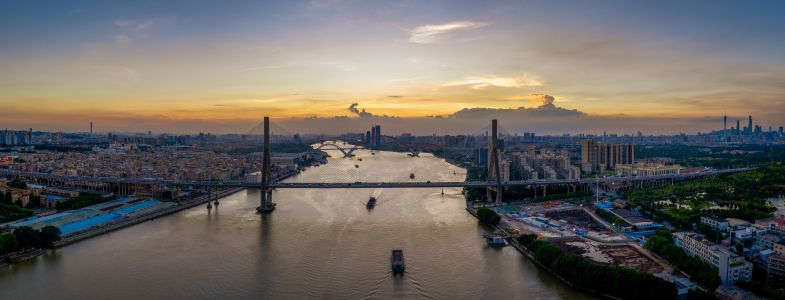 自然风光,江河,建筑,城镇,道路,都市,船