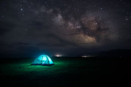 星空,草原,夜晚,帐篷,露营,自然风光,生活工作,全景