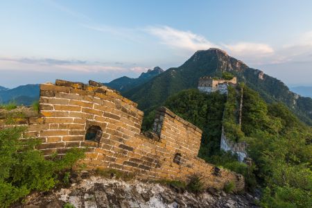 建筑,中国,北京,箭扣长城,历史古迹,自然风光,森林,天空,山川,植物,树木,白云