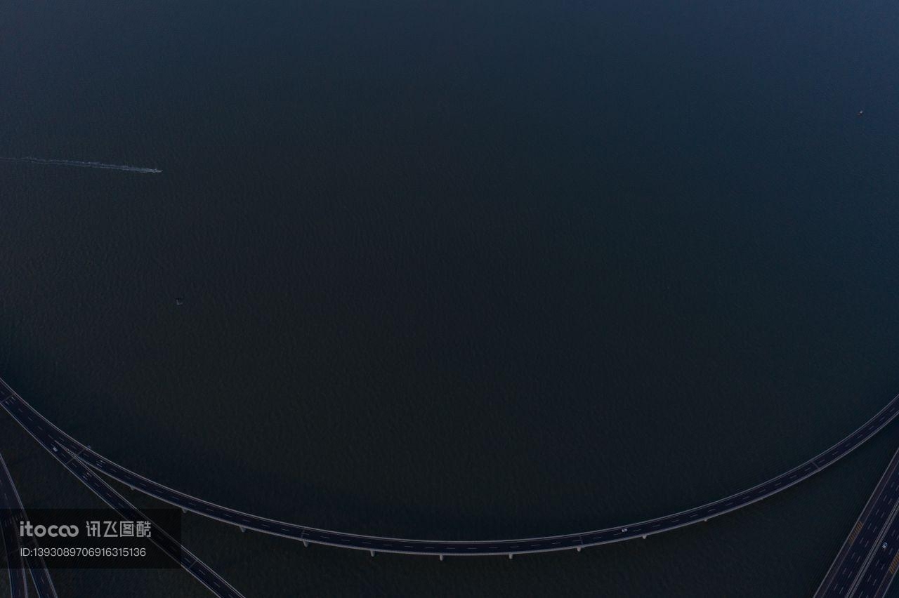 航拍,湖泊,杭州湾大桥