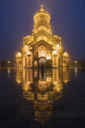 建筑,夜晚,国外,城镇,格鲁吉亚