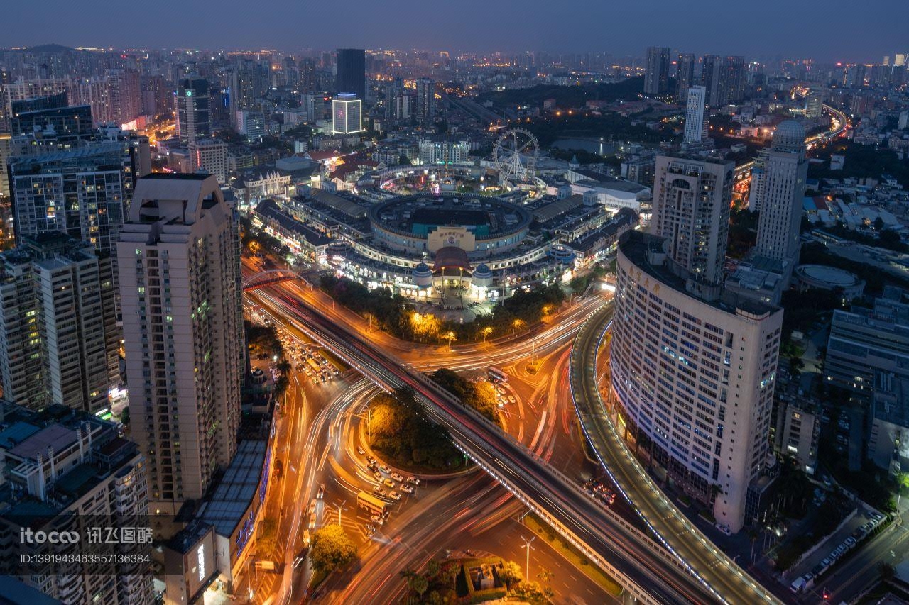 建筑,道路,建筑夜景