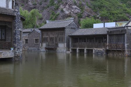 建筑,现代建筑,传统建筑,民居,自然风光,江河,北京,古北水镇