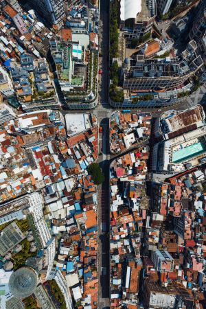 城镇,建筑,俯瞰,道路,城市道路