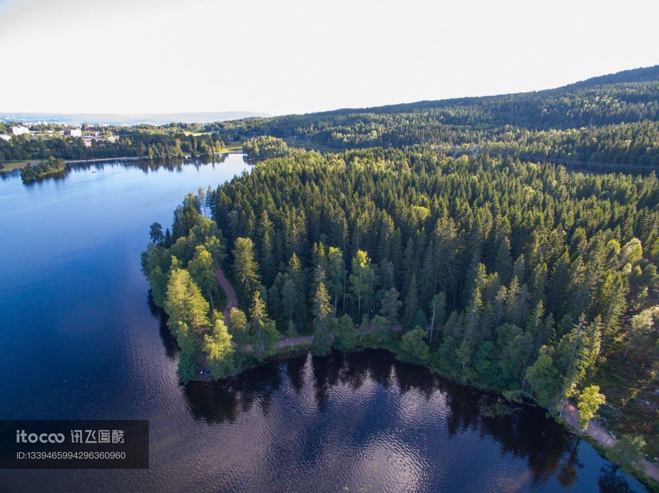湖泊,森林,挪威