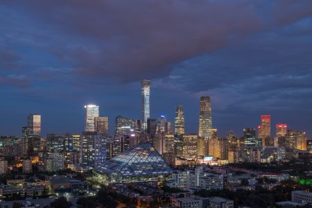 建筑,夜晚,中国,北京,都市夜景,高楼大厦,城镇,都市,天空,乌云