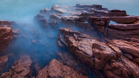 自然风光,俯瞰,海洋,岩石,雾