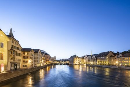 城镇,江河,建筑,桥梁,国外,全景,瑞士,村镇