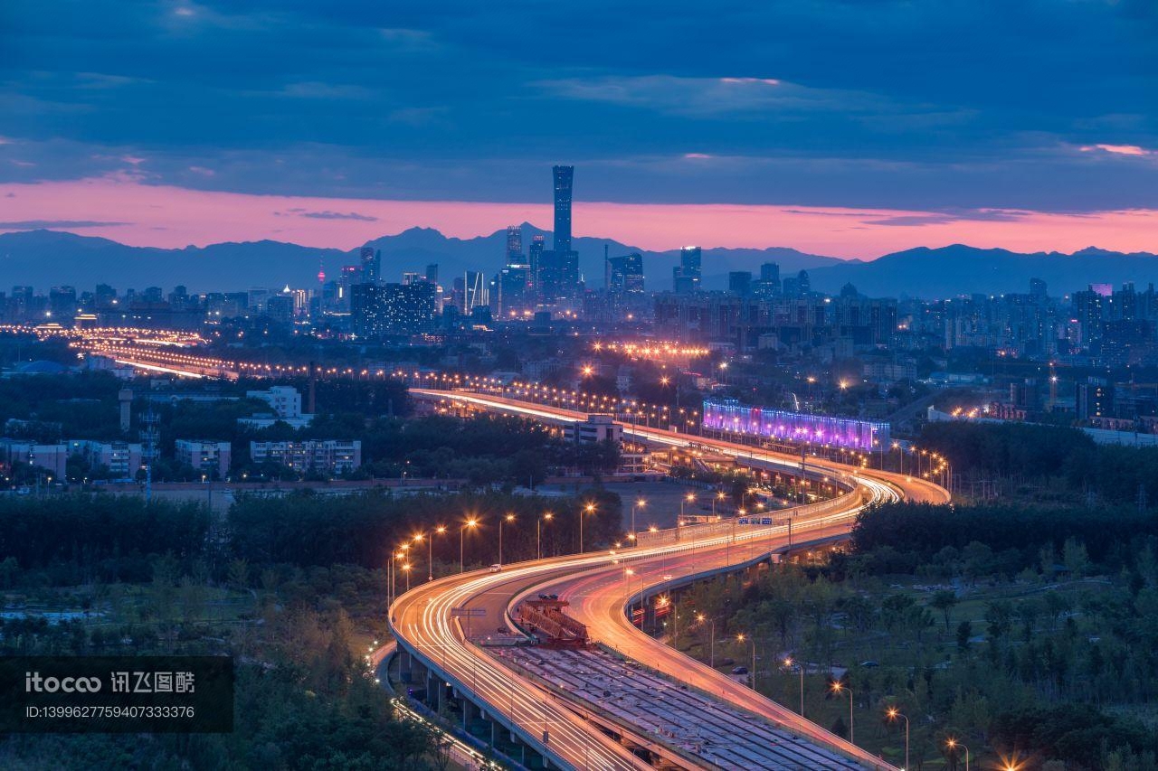 中国,山东,夜晚