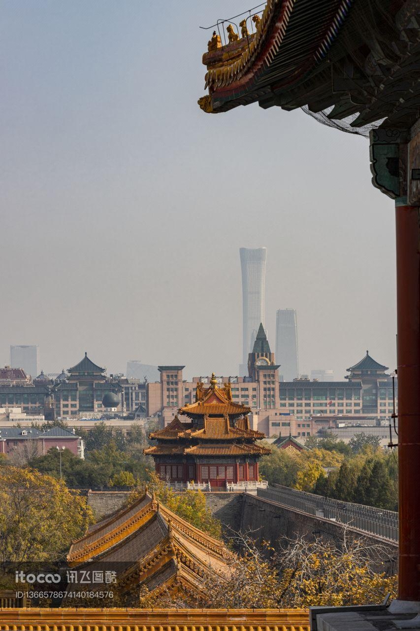 北京,城镇,建筑
