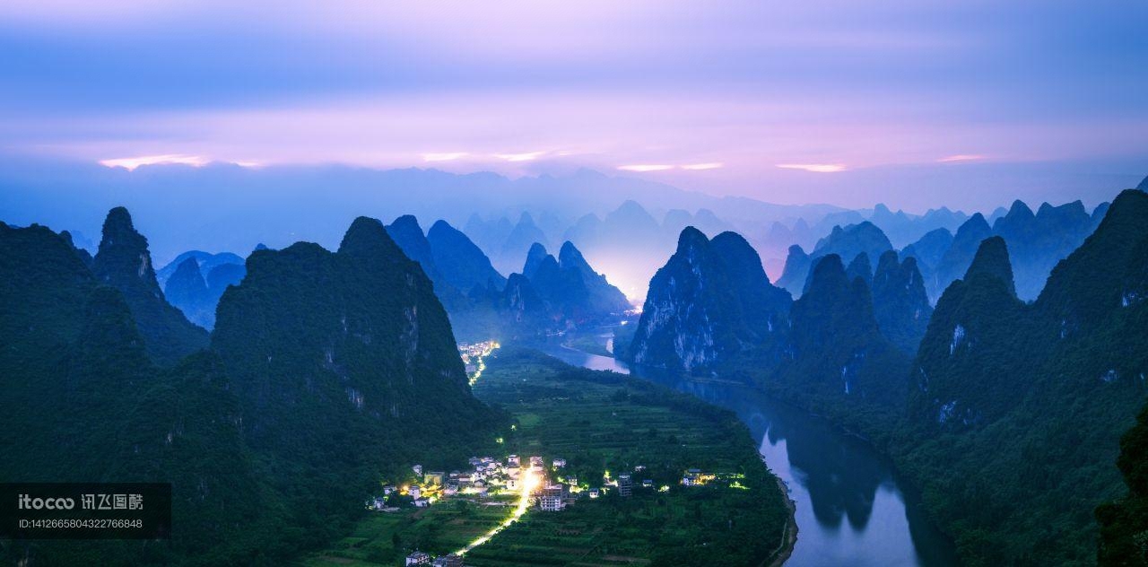 江河,自然风景,山峦