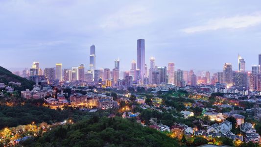 建筑夜景,都市夜景,民居,建筑,城镇,俯瞰,植物