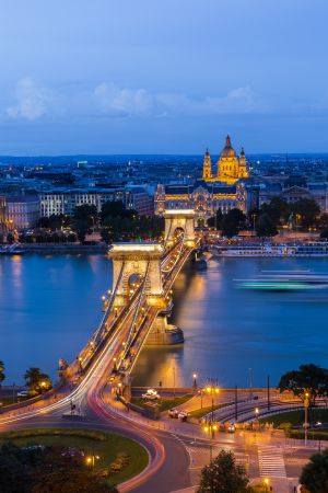 建筑,建筑夜景,都市夜景,桥梁,国外,城镇,天空,江河,城市道路,匈牙利,布达佩斯