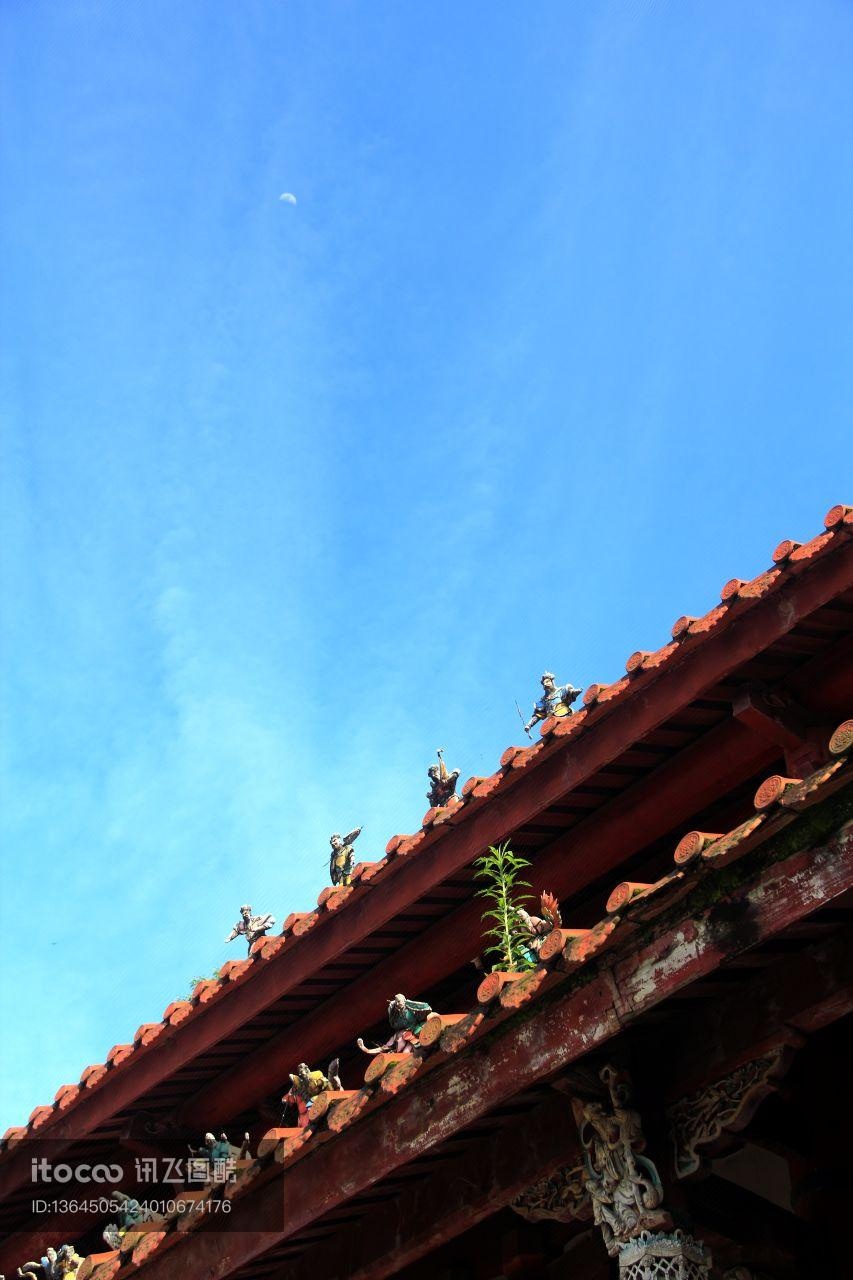 飞檐,城镇,寺庙