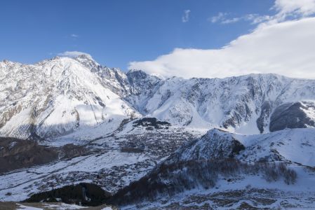 格鲁吉亚,冰雪,山峦,国外,自然风光,天空,雪山