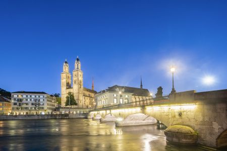 城镇,江河,建筑,桥梁,国外,全景,瑞士,村镇