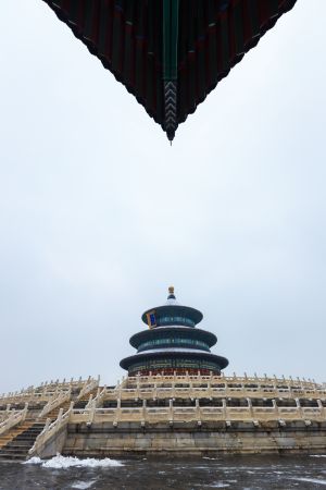 天坛,传统建筑,中国,北京,历史古迹,雪,冬天,建筑
