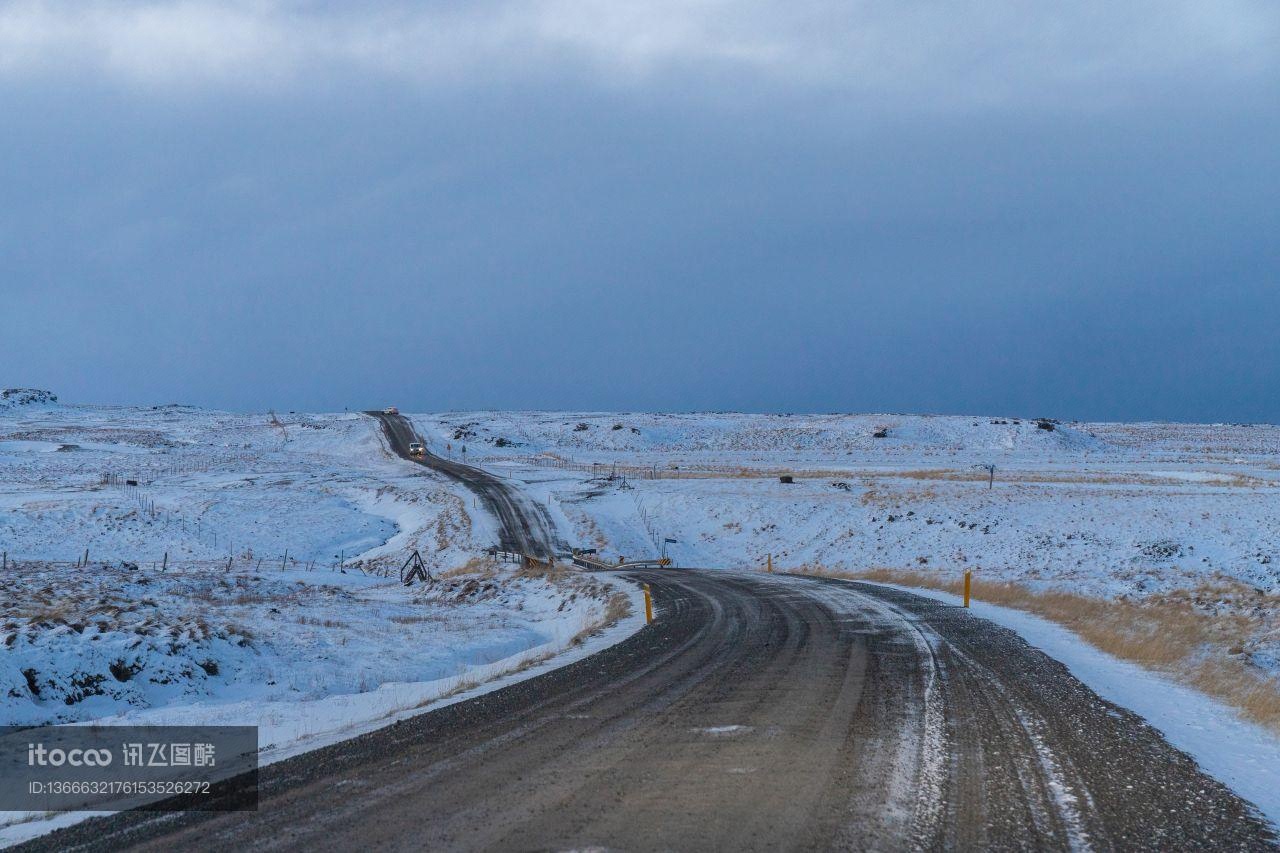 公路,冰雪,自然风光