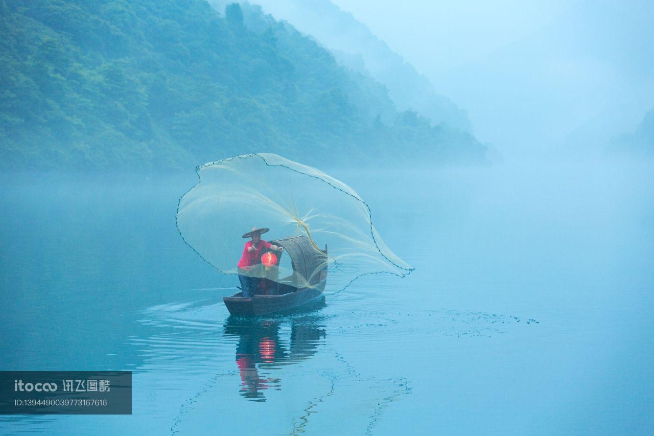 自然风光,特写,捕鱼