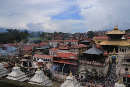城镇,俯瞰,尼泊尔,云彩,传统建筑,民居,国外,建筑,寺庙,宗教文化,民俗风情,全景,天空,树木,白云,自然风光