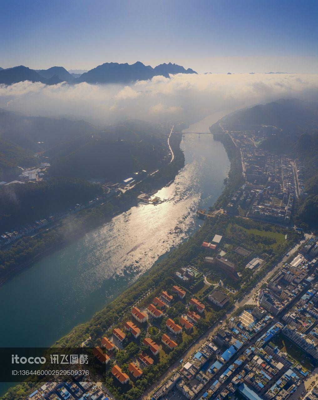 自然风光,城镇,天空