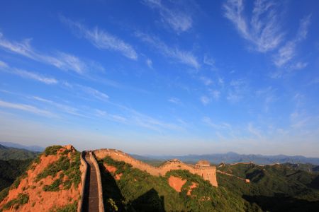 长城,建筑,自然风光,山川,天空,全景
