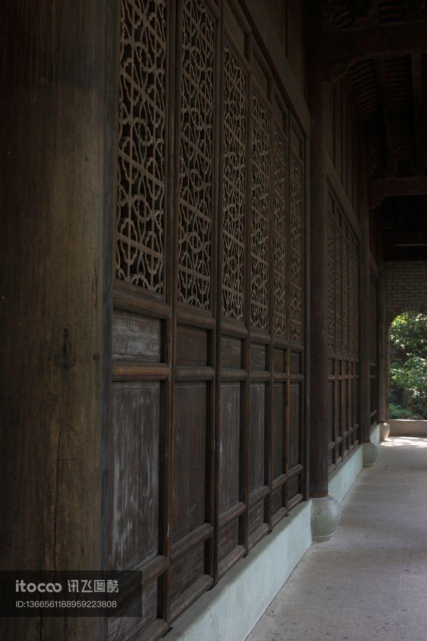 门,中式传统建筑,浙江