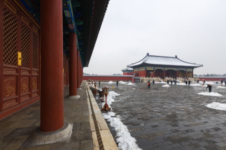 天坛,传统建筑,古建筑,中国,北京,历史古迹,雪,冬天,建筑