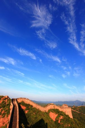 长城,建筑,自然风光,山川,天空,全景
