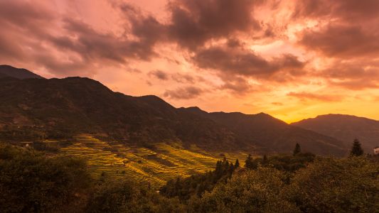 自然风光,俯瞰,航拍,植物,天空,草原,森林,山川,树木,青草,乌云