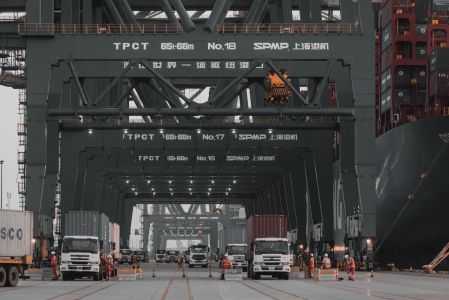 港口码头,建筑,工业,天津,全景,交通工具,货车,城镇,天津港