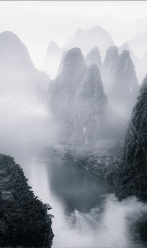 山峦,云雾,自然风景,自然风光,江河,气候气象