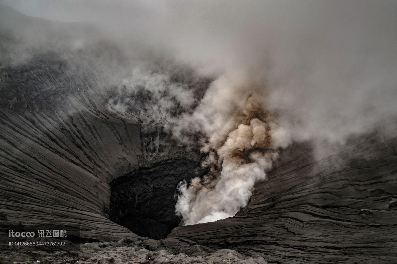 火山,地质岩石土壤,布罗莫火山