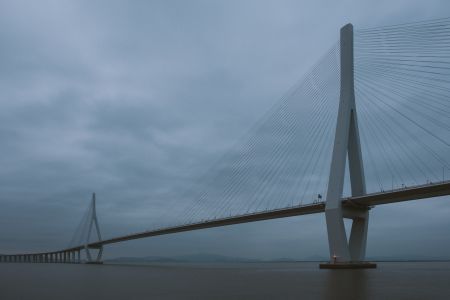 桥,天空,城镇,江河