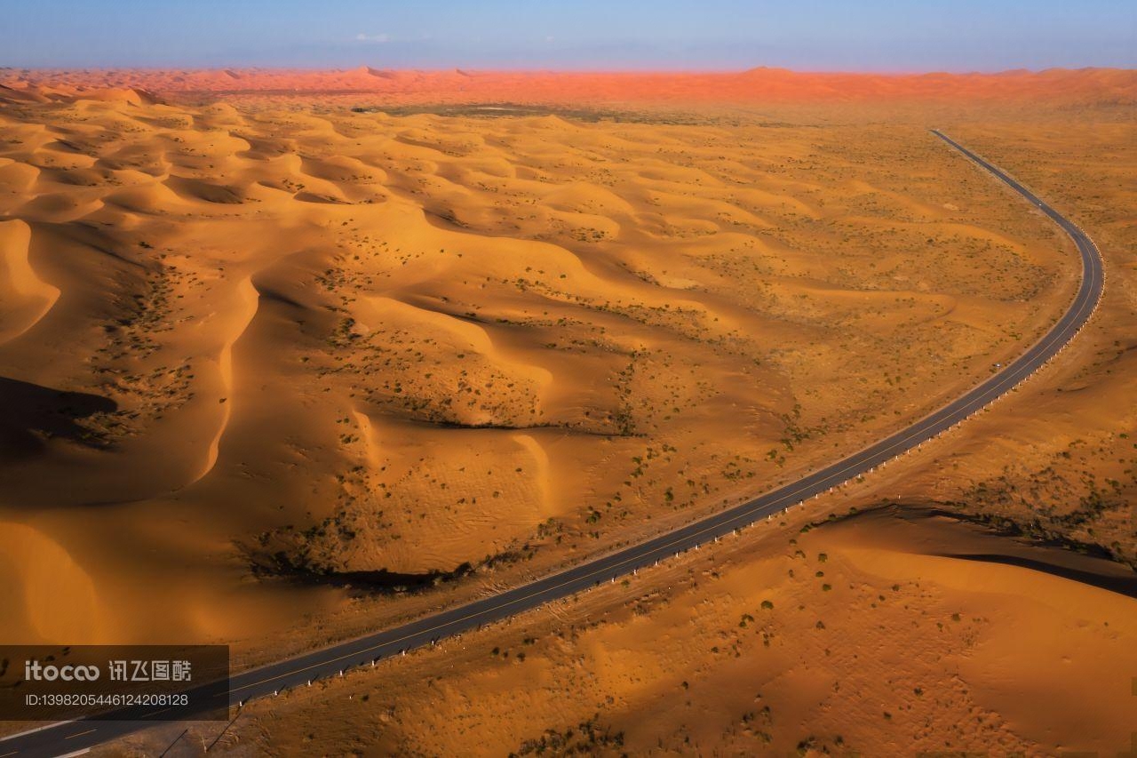 沙漠,公路,航拍