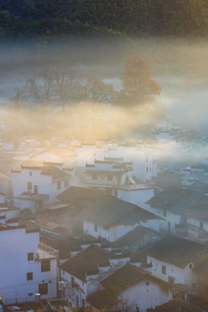 建筑,山川,民居,城镇,自然风光,全景,中国,江西,婺源