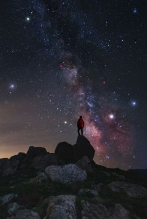 自然风光,天空,星星,星空,太空,全景,山川,平原,夜晚