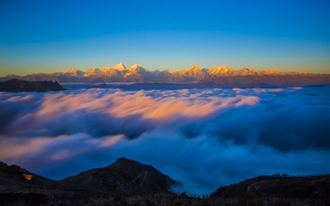 天空,自然风光,霞光,山峦,自然图像,气候气象