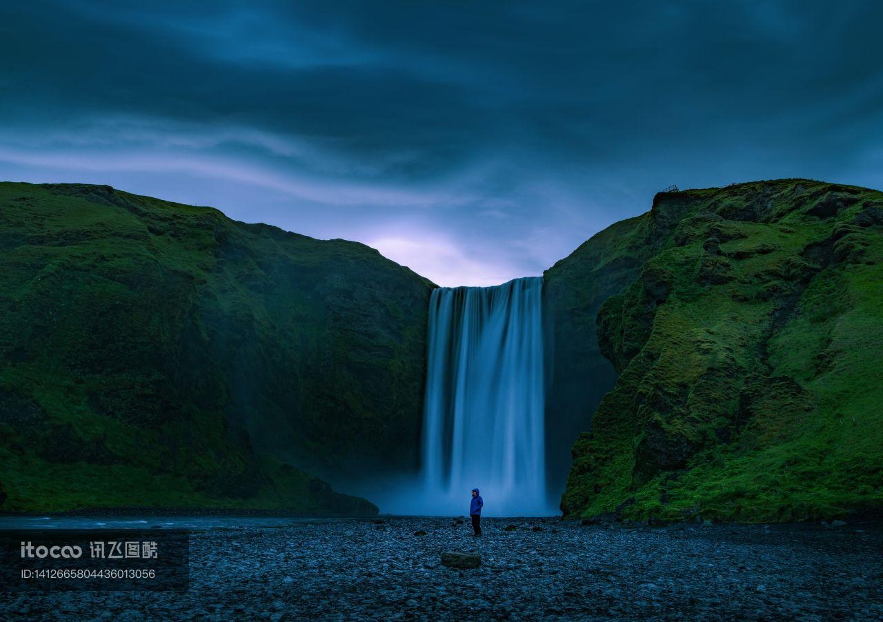 瀑布,自然景观,自然风景