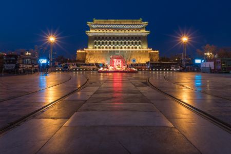 正阳门,城楼,传统建筑,建筑夜景,中国,北京,历史古迹