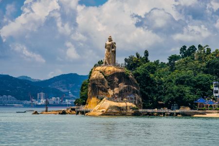 雕像,天空,白云,海洋,山川,生活工作