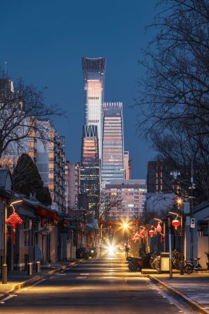 建筑,中国,北京,都市夜景,城镇,都市,天空,道路,夜晚,植物,树木