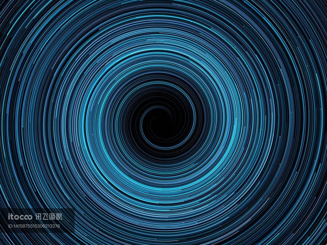 线条,粒子,蓝色隧道